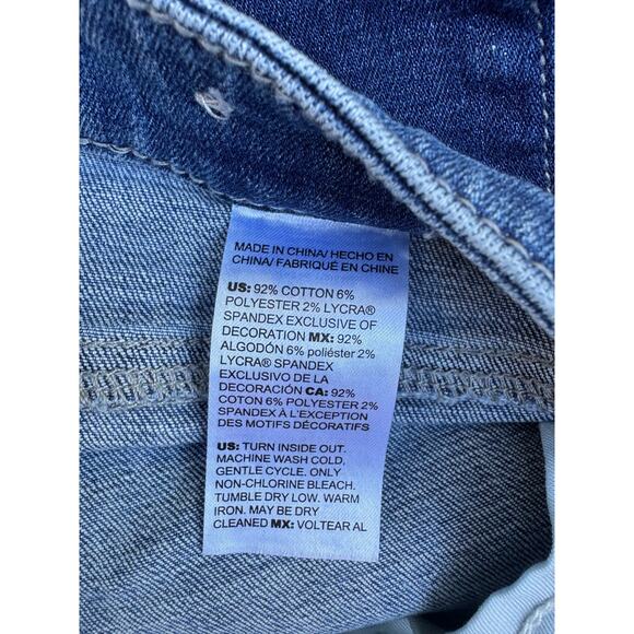 Chico’s So Slimming Girlfriend Slim Leg Ankle Patchwork Cuffed Jeans Size 12P - Picture 8 of 8